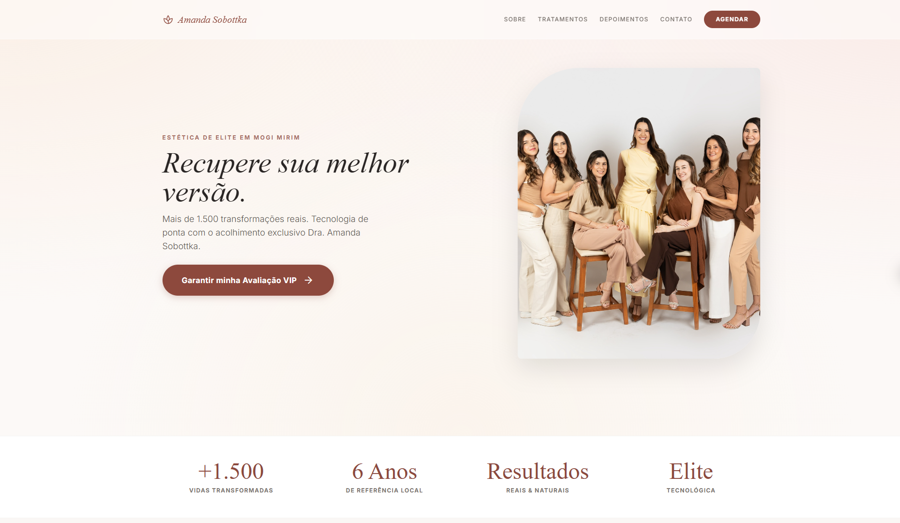 Thumbnail da Landing Page Estética Sobottka criada pela Sync Services